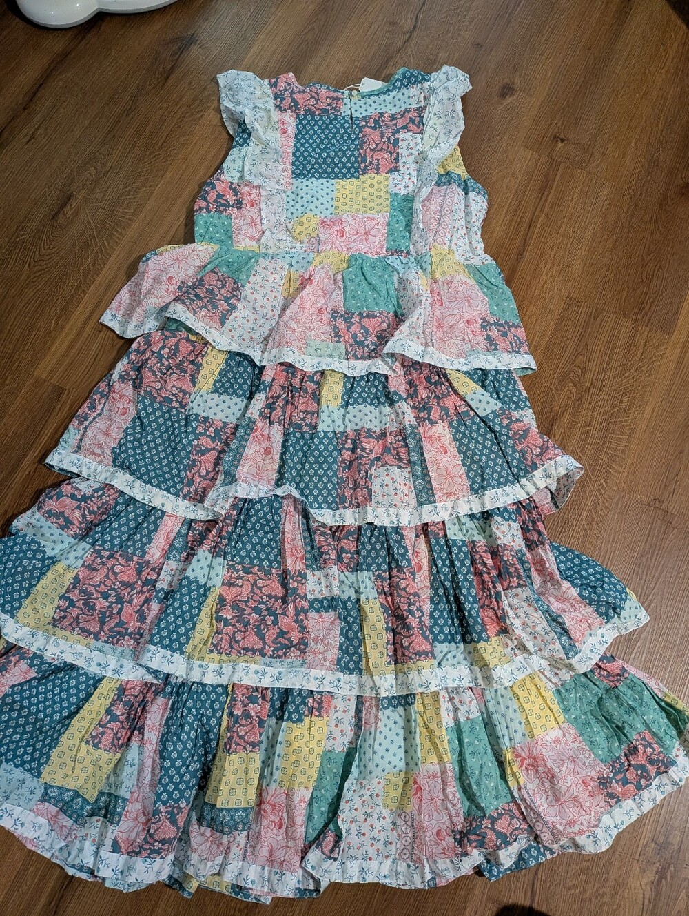 New Simply Southern Hailey Patchwork Tiered Dress XL - Picture 10 of 12
